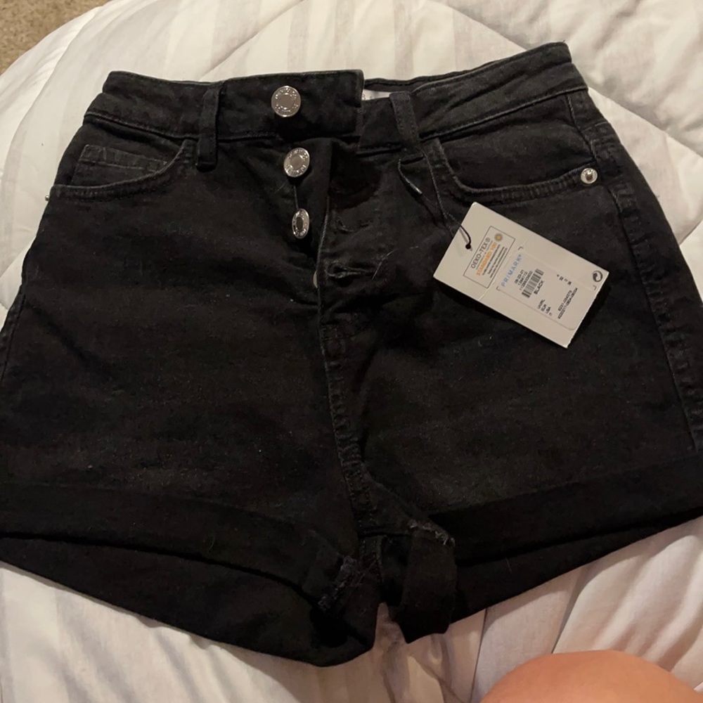 Black jean shorts